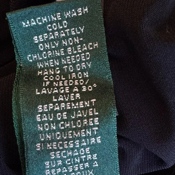 Lauren Ralph Lauren Equestrian Print Stretch Sheath Black with Gold Chains   8 - Picture 10 of 10